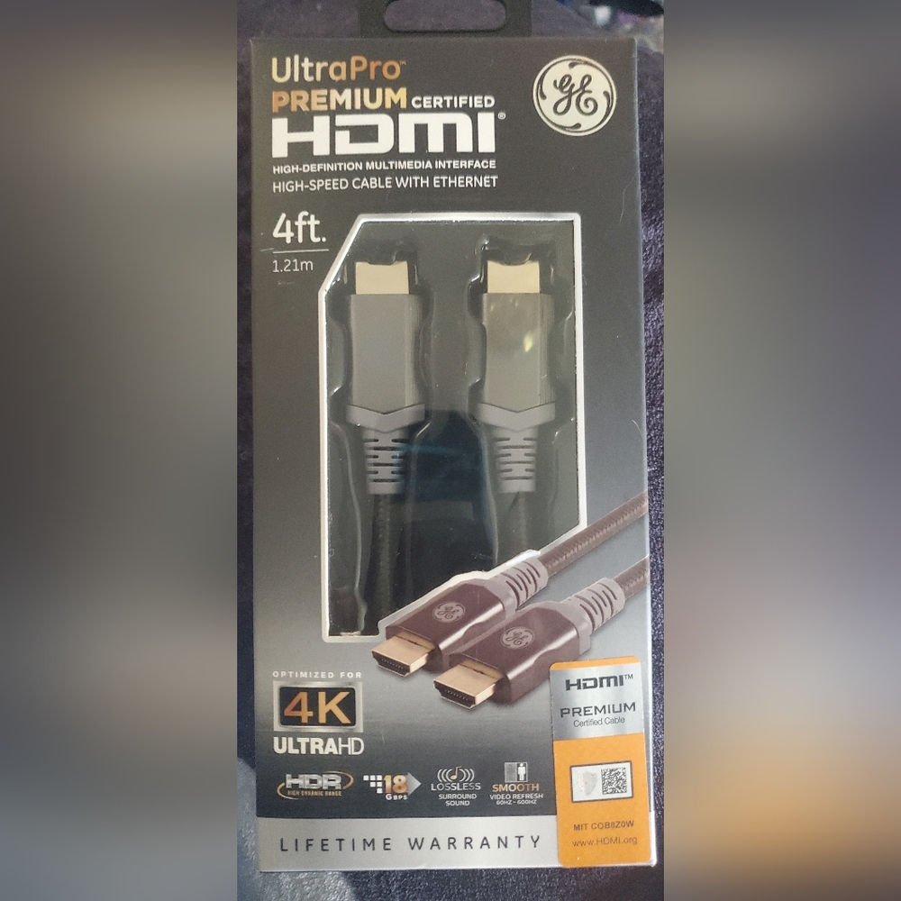 GE UltraPro Premium HDMI Cable 4ft